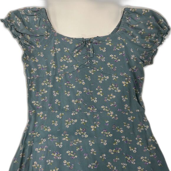Girls Prairie Print Light Blue Dress w/Flowers by Art Class sz L 10/12 - Picture 3 of 5